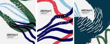 Sosyal medya soyut geçmişleri. Soyut el çizimleri. Kapaklar, afişler, ilanlar için vektör illüstrasyonu