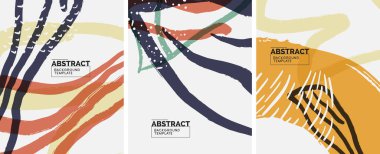 Sosyal medya soyut geçmişleri. Soyut el çizimleri. Kapaklar, afişler, ilanlar için vektör illüstrasyonu