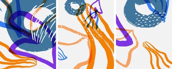 ソーシャルメディアの抽象的な背景。抽象的な手の落書きを描いた。カバー、バナー、チラシ用ベクトルイラスト — ストックベクタ