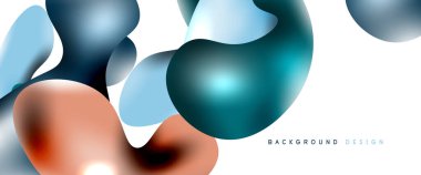 Kabarcıklar soyut arkaplan. Beyaz vektör şablonunda sıvı sıçramaları