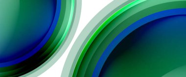 Çemberler ve baloncuklar soyut arka plan. Web pankartı, uygulama veya poster için sıvı yuvarlak şekiller