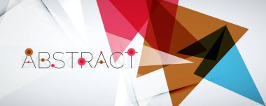 Geometrik soyut arkaplan. Renkli üçgen şekiller. Kapaklar, afişler, el ilanları ve posterler ve diğer tasarımlar için vektör illüstrasyonu