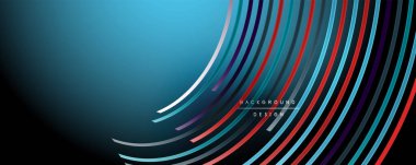 Soyut renkli çizgiler vektör arkaplanı. İnternet, büyük veri ve teknoloji bağlantıları kavramı, soyut şablon