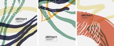 Sosyal medya soyut geçmişleri. Soyut el çizimleri. Kapaklar, afişler, ilanlar için vektör illüstrasyonu