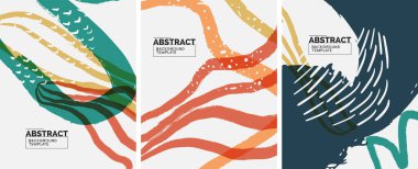 Sosyal medya soyut geçmişleri. Soyut el çizimleri. Kapaklar, afişler, ilanlar için vektör illüstrasyonu