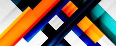 Gölge çizgileri, modern formlar, dikdörtgenler, kareler ve akışkan eğimlere sahip geometrik soyut arkaplanlar. Parlak renkli çizgiler serin arkaplanlar