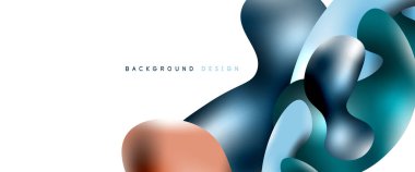 Kabarcıklar soyut arkaplan. Beyaz vektör şablonunda sıvı sıçramaları