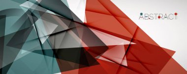 Geometrik soyut arkaplan. Renkli üçgen şekiller. Kapaklar, afişler, el ilanları ve posterler ve diğer tasarımlar için vektör illüstrasyonu