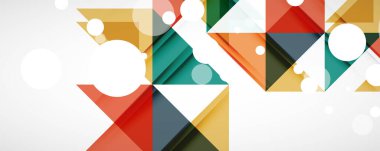 Vektör üçgen geometrik arkaplan kümesi. Kapaklar, afişler, el ilanları ve posterler ve diğer tasarımlar için vektör illüstrasyonu