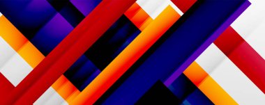 Gölge çizgileri, modern formlar, dikdörtgenler, kareler ve akışkan eğimlere sahip geometrik soyut arkaplanlar. Parlak renkli çizgiler serin arkaplanlar