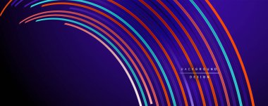 Soyut renkli çizgiler vektör arkaplanı. İnternet, büyük veri ve teknoloji bağlantıları kavramı, soyut şablon