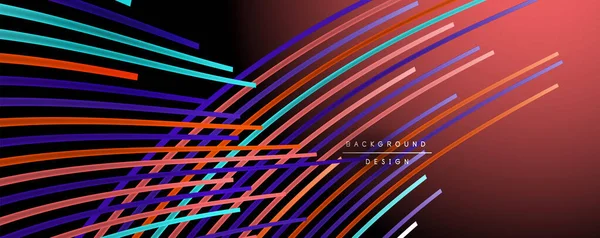 Soyut renkli çizgiler vektör arkaplanı. İnternet, büyük veri ve teknoloji bağlantıları kavramı, soyut şablon