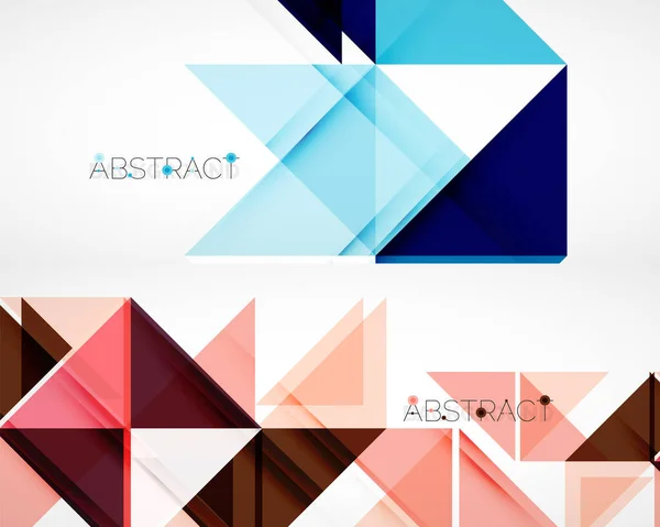 Set van driehoek abstracte achtergronden. Vector illustratie voor covers, banners, flyers en posters en andere ontwerpen — Stockvector