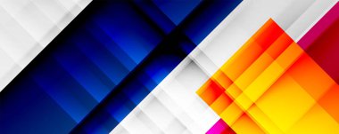 Gölge çizgileri, modern formlar, dikdörtgenler, kareler ve akışkan eğimlere sahip geometrik soyut arkaplanlar. Parlak renkli çizgiler serin arkaplanlar