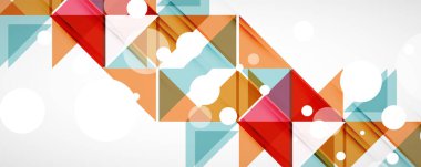 Geometrik soyut arkaplan. Tekno renk üçgen şekilleri. Kapaklar, afişler, el ilanları ve posterler ve diğer tasarımlar için vektör illüstrasyonu