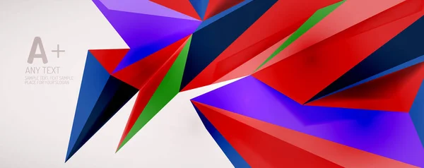 ベクトル三角形の幾何学的背景。光の背景に低ポリ3D形状。カバー、バナー、チラシやポスターや他のデザインのためのベクトルイラスト — ストックベクタ