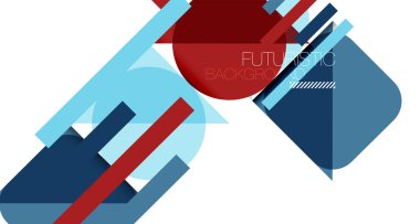 Üçgenleri ve daireleri olan temiz, minimal geometrik soyut bir arka plan. Kapaklar, afişler, el ilanları ve posterler ve diğer tasarımlar için vektör illüstrasyonu