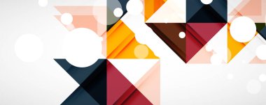 Vektör üçgen geometrik arkaplan kümesi. Kapaklar, afişler, el ilanları ve posterler ve diğer tasarımlar için vektör illüstrasyonu