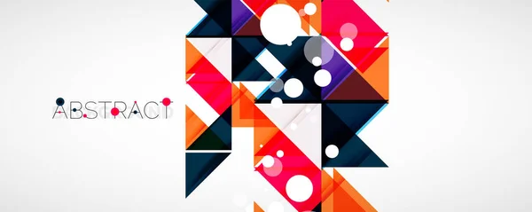 Geometrischer abstrakter Hintergrund. Techno-Farbdreieck-Formen. Vektor-Illustration für Covers, Banner, Flyer, Poster und andere Designs — Stockvektor