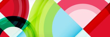 Yuvarlak şekiller, üçgenler ve daireler. Modern soyut arkaplan