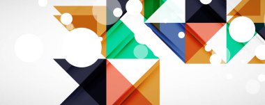 Vektör üçgen geometrik arkaplan kümesi. Kapaklar, afişler, el ilanları ve posterler ve diğer tasarımlar için vektör illüstrasyonu