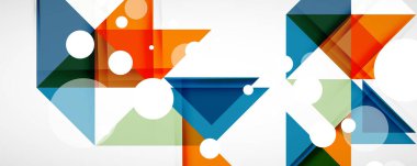 Vektör üçgen geometrik arkaplan kümesi. Kapaklar, afişler, el ilanları ve posterler ve diğer tasarımlar için vektör illüstrasyonu