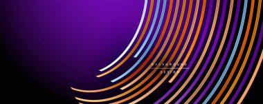 Soyut renkli çizgiler vektör arkaplanı. İnternet, büyük veri ve teknoloji bağlantıları kavramı, soyut şablon