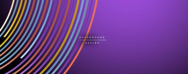 Soyut renkli çizgiler vektör arkaplanı. İnternet, büyük veri ve teknoloji bağlantıları kavramı, soyut şablon