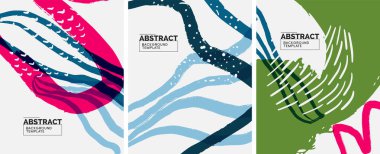 Sosyal medya soyut geçmişleri. Soyut el çizimleri. Kapaklar, afişler, ilanlar için vektör illüstrasyonu