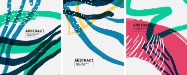 Sosyal medya soyut geçmişleri. Soyut el çizimleri. Kapaklar, afişler, ilanlar için vektör illüstrasyonu