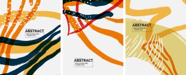 Sosyal medya soyut geçmişleri. Soyut el çizimleri. Kapaklar, afişler, ilanlar için vektör illüstrasyonu