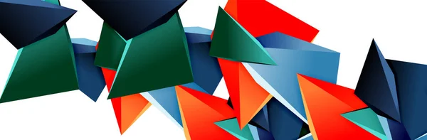 Triângulo mosaico abstrato fundo, 3d triangular baixo poli formas. Ilustração vetorial geométrica para capas, banners, folhetos e cartazes e outros —  Vetores de Stock