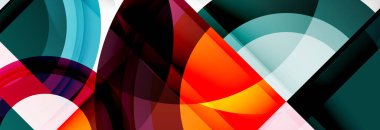 Yuvarlak şekiller, üçgenler ve daireler. Modern soyut arkaplan