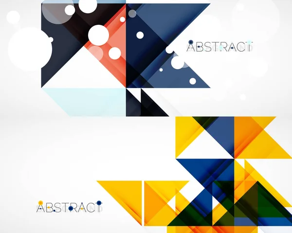 三角形の抽象的な背景のセット。カバー、バナー、チラシやポスターや他のデザインのためのベクトルイラスト — ストックベクタ