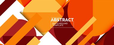 Basit daireler ve soyut arka plan üçgenleri. Kapaklar, afişler, el ilanları ve posterler ve diğer tasarımlar için vektör illüstrasyonu