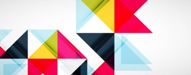 Geometrik soyut arkaplan. Tekno renk üçgen şekilleri. Kapaklar, afişler, el ilanları ve posterler ve diğer tasarımlar için vektör illüstrasyonu