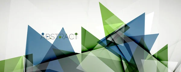 幾何学的抽象的背景。三角形の色。カバー、バナー、チラシやポスターや他のデザインのためのベクトルイラスト — ストックベクタ