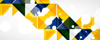 Geometrik soyut arkaplan. Tekno renk üçgen şekilleri. Kapaklar, afişler, el ilanları ve posterler ve diğer tasarımlar için vektör illüstrasyonu