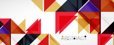 Geometrik soyut arkaplan. Tekno renk üçgen şekilleri. Kapaklar, afişler, el ilanları ve posterler ve diğer tasarımlar için vektör illüstrasyonu