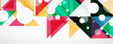 Vektör üçgen geometrik arkaplan kümesi. Kapaklar, afişler, el ilanları ve posterler ve diğer tasarımlar için vektör illüstrasyonu