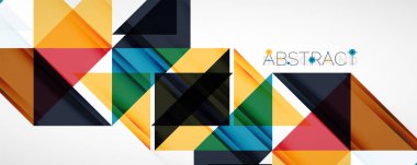 Geometrik soyut arkaplan. Tekno renk üçgen şekilleri. Kapaklar, afişler, el ilanları ve posterler ve diğer tasarımlar için vektör illüstrasyonu