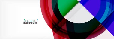 Yuvarlak şekiller, üçgenler ve daireler. Modern soyut arkaplan