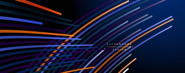 Soyut renkli çizgiler vektör arkaplanı. İnternet, büyük veri ve teknoloji bağlantıları kavramı, soyut şablon