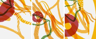 Sosyal medya soyut geçmişleri. Soyut el çizimleri. Kapaklar, afişler, ilanlar için vektör illüstrasyonu