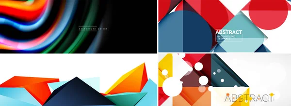 Conjunto de fondos abstractos geométricos minimalistas. Ilustración vectorial para portadas, pancartas, volantes y carteles y otros diseños — Archivo Imágenes Vectoriales