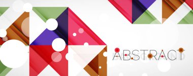 Vektör üçgen geometrik arkaplan kümesi. Kapaklar, afişler, el ilanları ve posterler ve diğer tasarımlar için vektör illüstrasyonu