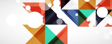 Vektör üçgen geometrik arkaplan kümesi. Kapaklar, afişler, el ilanları ve posterler ve diğer tasarımlar için vektör illüstrasyonu