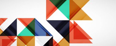 Geometrik soyut arkaplan. Tekno renk üçgen şekilleri. Kapaklar, afişler, el ilanları ve posterler ve diğer tasarımlar için vektör illüstrasyonu