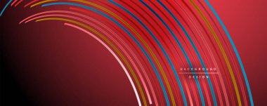 Soyut renkli çizgiler vektör arkaplanı. İnternet, büyük veri ve teknoloji bağlantıları kavramı, soyut şablon