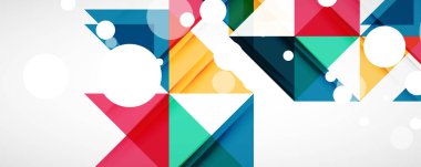 Vektör üçgen geometrik arkaplan kümesi. Kapaklar, afişler, el ilanları ve posterler ve diğer tasarımlar için vektör illüstrasyonu